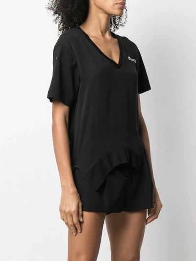 Dsquared2 Side Slits Logo T-shirt In Black