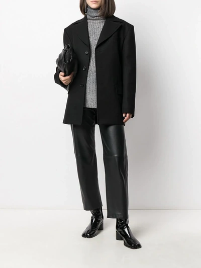 Shop Junya Watanabe Long-sleeved Structured Shoulders Jacket In Black