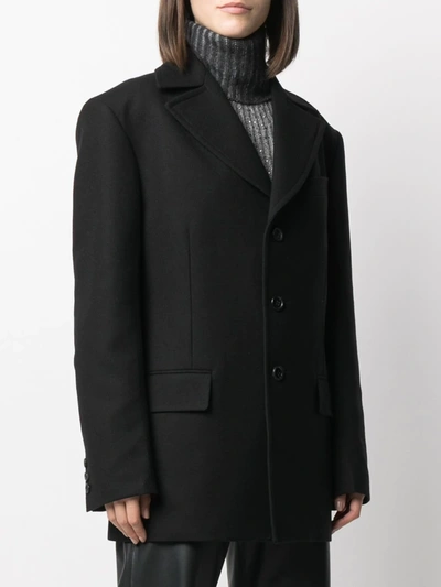 Shop Junya Watanabe Long-sleeved Structured Shoulders Jacket In Black