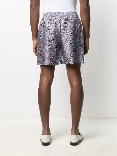 Shop Versace Print-mix Silk Shorts In Green