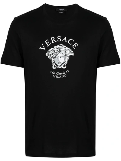 Shop Versace Medusa Head Logo T-shirt In Black