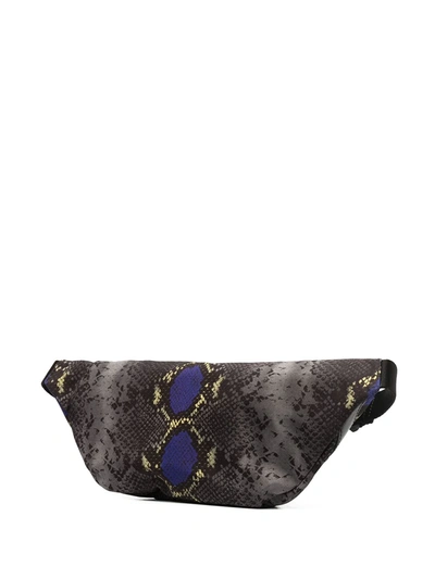 Shop Versace Snakeskin-print Belt Bag In Grey