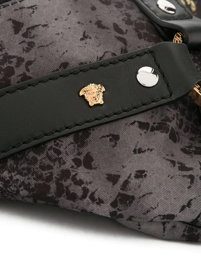 Shop Versace Snakeskin-print Belt Bag In Grey