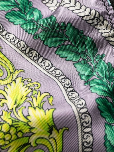 Shop Versace Baroque-print Thong In Purple