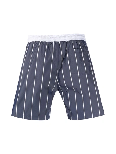 Shop Brunello Cucinelli Striped Swim Shorts In Blue