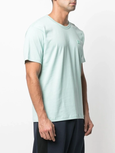 Shop Acne Studios Nash Face Cotton T-shirt In Green