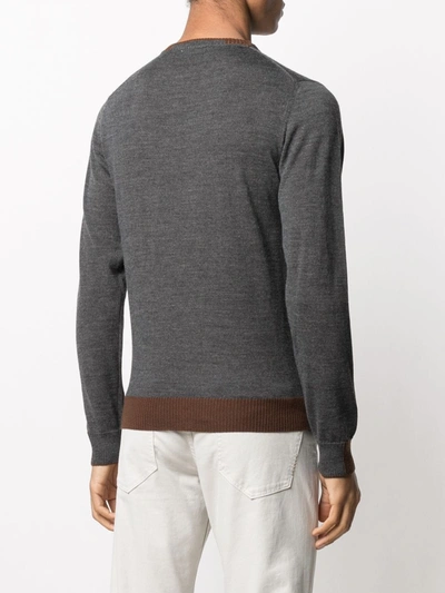 Shop Manuel Ritz Two-tone Jumper In Grey