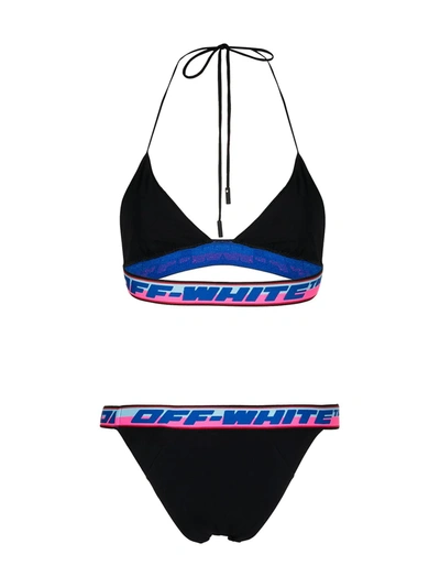 Shop Off-white Logo-tape Bikini In Black