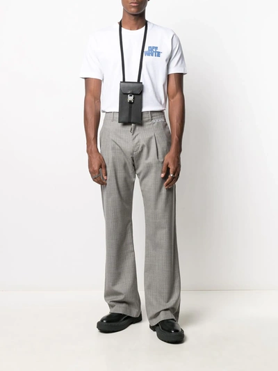 Shop Off-white Checked Tailored Trousers In Grey