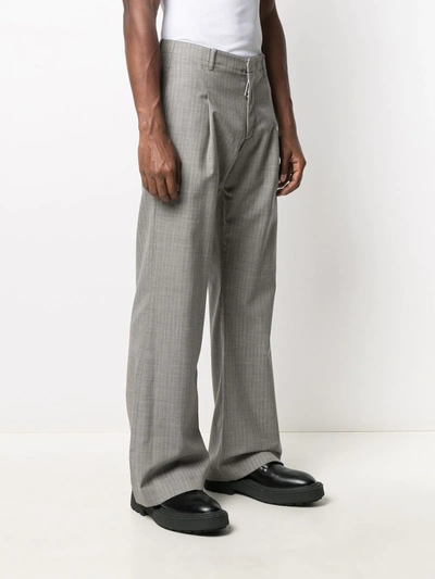 Shop Off-white Checked Tailored Trousers In Grey