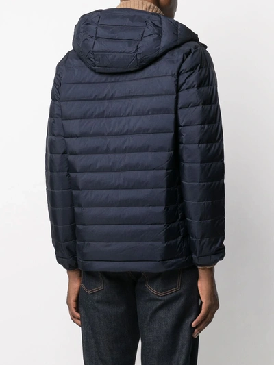 Shop Danton Hooded Quilted-down Jacket In Blue