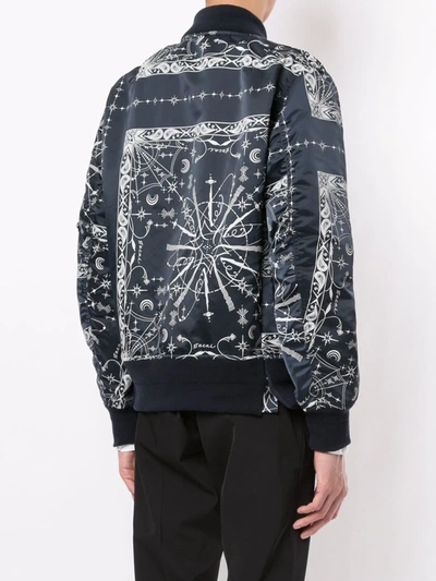 Shop Sacai Cosmos Print Bomber Jacket In Blue