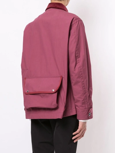 Shop Sacai Detachable Strapped Pouches Shirt Jacket In Pink