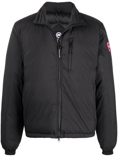 Shop Canada Goose Logo Sleeve Padded Jacket In Black