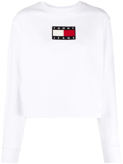 Shop Tommy Hilfiger Flag-patch Sweatshirt In White