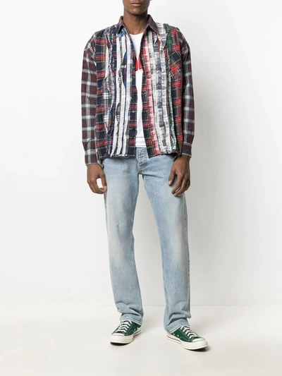 Needles Ribbons Checked Flannel Shirt In Red