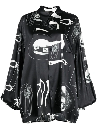 Shop Barbara Bologna Graphic-print Long-sleeve Shirt In Black