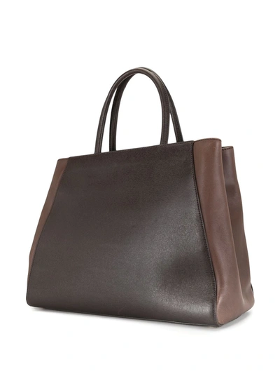 Pre-owned Fendi 2 Jours Tote Bag In Brown