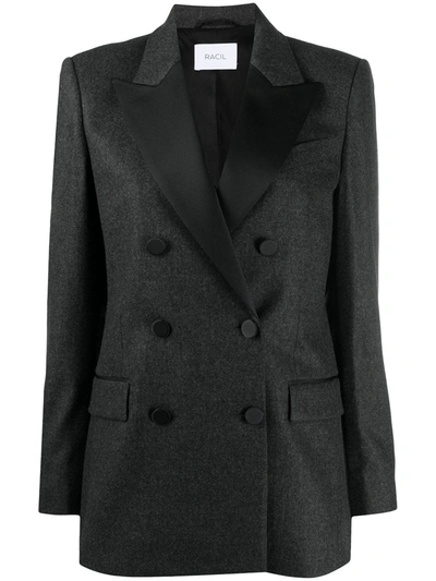 Shop Racil Peaked Lapel Virgin Wool Blazer In Grey