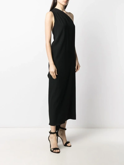 Shop Racil Flavia One-shoulder Crepe Gown In Black