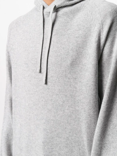 Shop Tom Ford Cashmere Ribbed-edge Knitted Hoodie In Grey