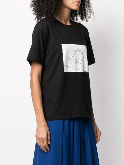 Shop Plan C Sketch-print T-shirt In Black