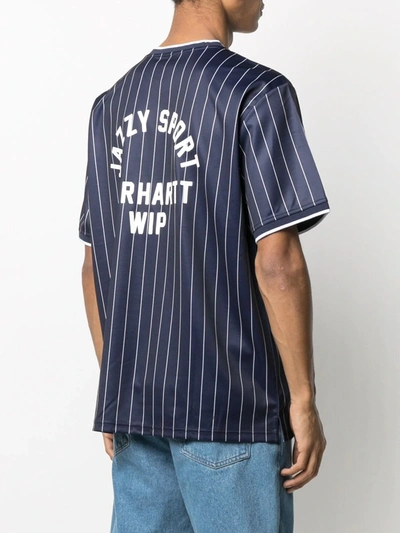 Shop Carhartt Striped Short-sleeved T-shirt In Blue