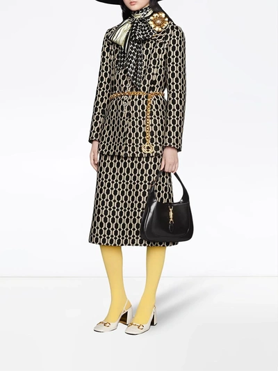 Shop Gucci Geometric-pattern Chenille Blazer In Black
