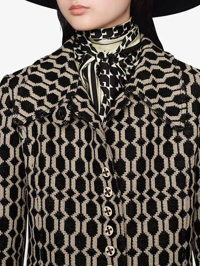 Shop Gucci Geometric-pattern Chenille Blazer In Black