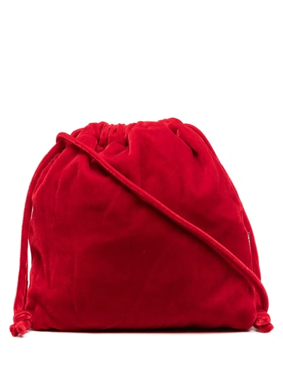 Shop Aspesi Velvet Effect Bucket Bag In Red