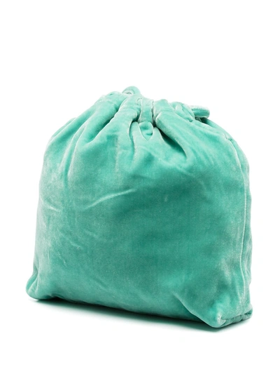 Shop Aspesi Velvet Effect Bucket Bag In Green