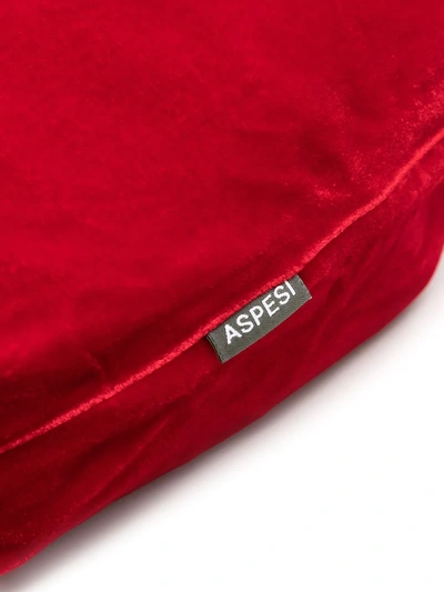 Shop Aspesi Velvet Effect Bucket Bag In Red