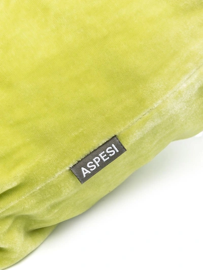 Shop Aspesi Velvet Effect Bucket Bag In Green