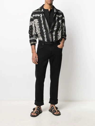 Shop Tom Ford Buttoned Long-sleeve T-shirt In Black