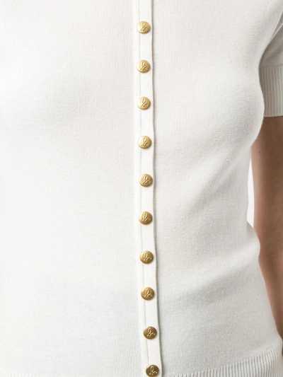 Shop Agnès B. Short-sleeved Cotton Cardigan In White