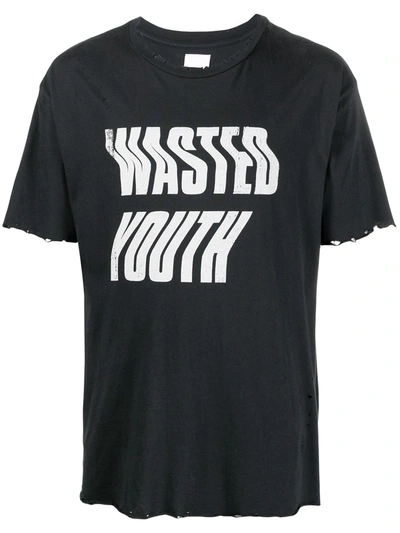 Shop Alchemist Wasted Youth Graphic Print T-shirt In Black