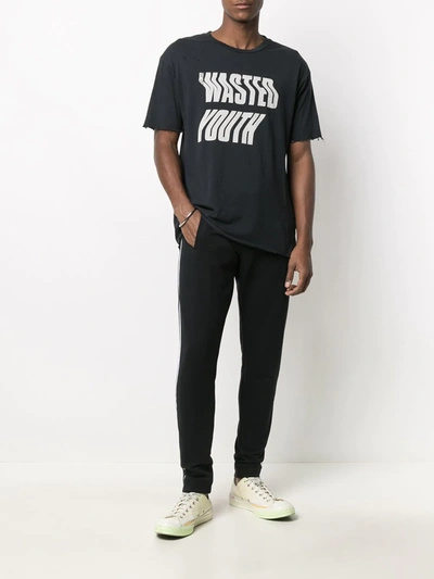 Shop Alchemist Wasted Youth Graphic Print T-shirt In Black