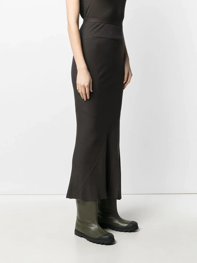 Shop Rick Owens Asymmetric Seam Skirt In Brown