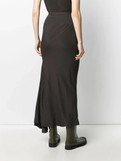 Shop Rick Owens Asymmetric Seam Skirt In Brown