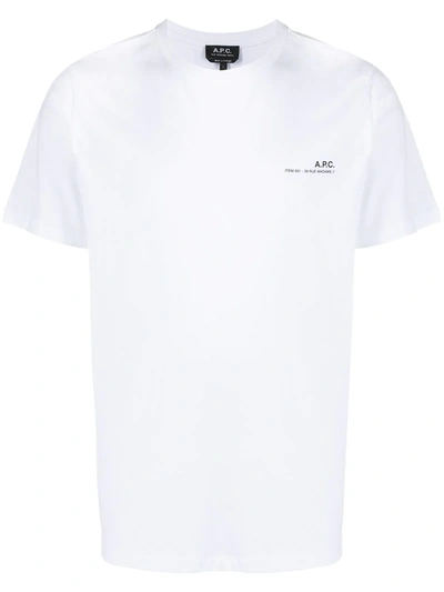 Shop Apc Logo Print Short-sleeved T-shirt In White