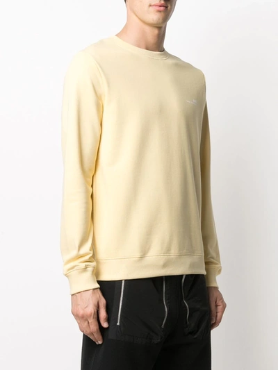 Shop Apc Logo-print Round Neck Sweatshirt In Yellow