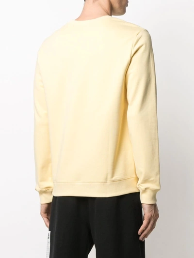 Shop Apc Logo-print Round Neck Sweatshirt In Yellow