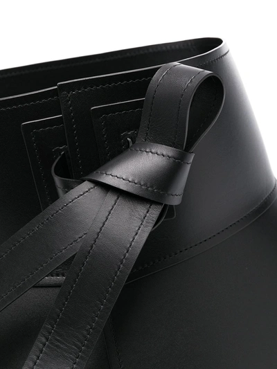 Shop Loewe Tie-detail Leather Obi Belt In Black