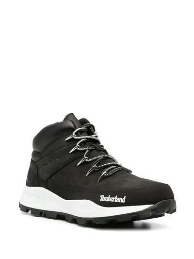 Shop Timberland Padded-ankle Lace-up Boots In Black