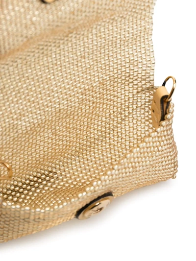 Shop Fendi Mini Pico Baguette Charm Bag In Gold