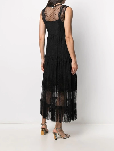 Shop Twinset Tulle Lace Maxi Dress In Black