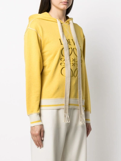 Shop Loewe Logo-print Hoodie In Yellow