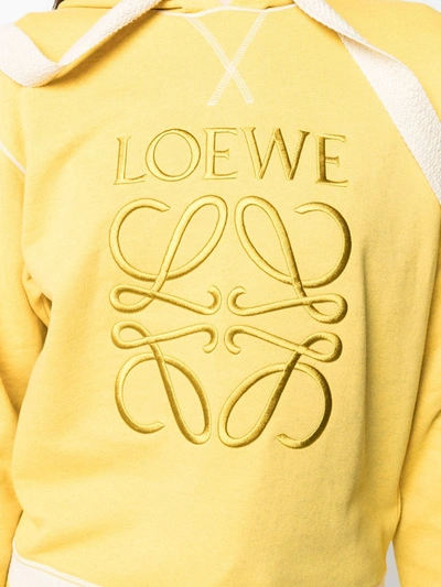 Shop Loewe Logo-print Hoodie In Yellow