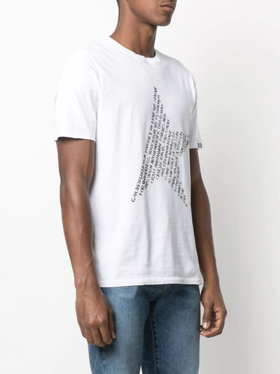 Shop Golden Goose Text Star-print T-shirt In White