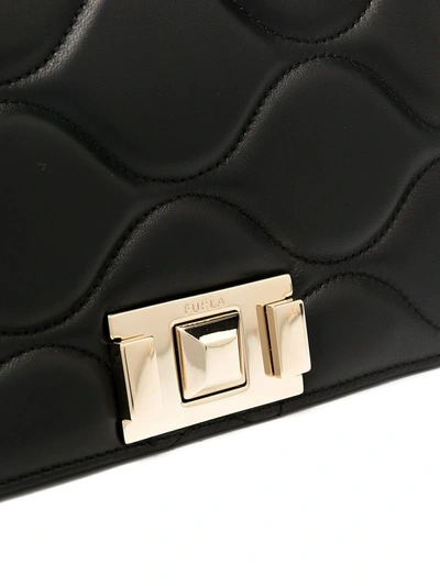 Shop Furla Quilted Leather Crossbody Bag In Black